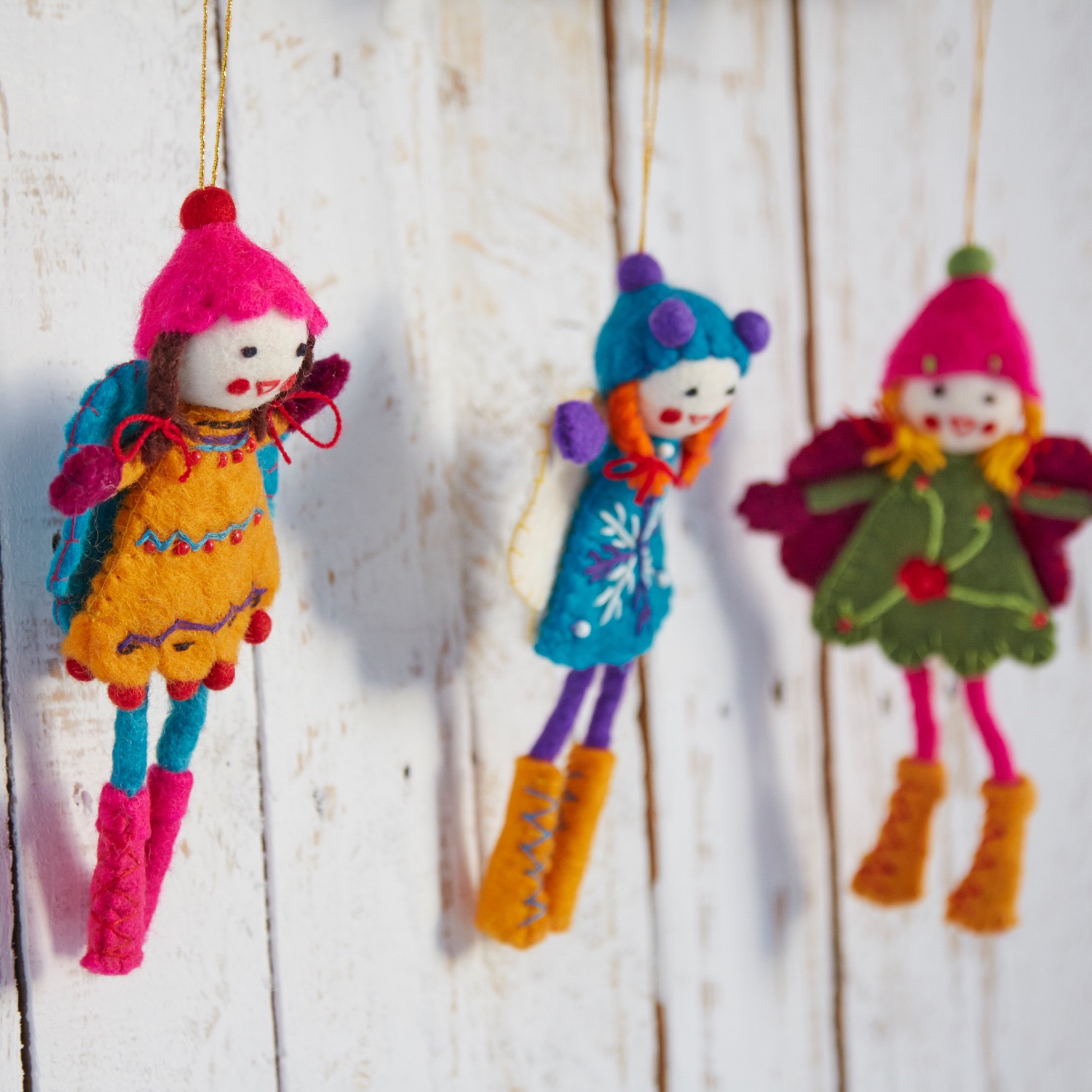 Handmade Felt Alpine Girl Decoration