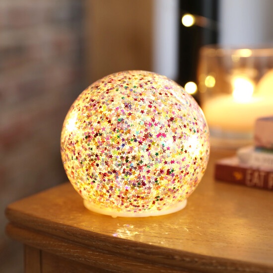 SMALL LED RAINBOW GLITTER LIGHT GLOBE