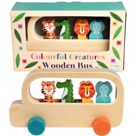COLOURFUL CREATURES WOODEN BUS
