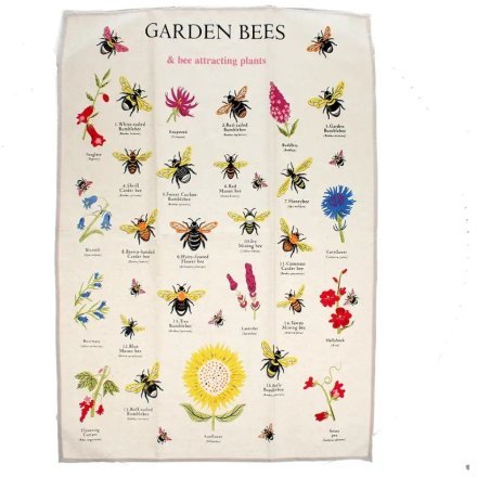 GARDEN BEES TEA TOWEL