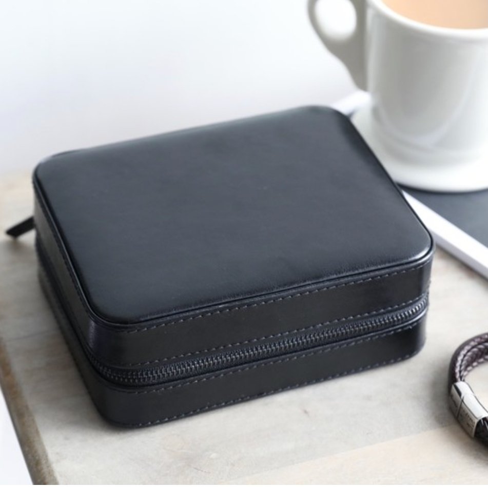 MEN'S BLACK TRAVEL JEWELLERY CASE