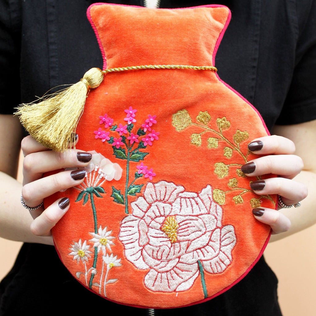 Posy Orange Hot Water Bottle