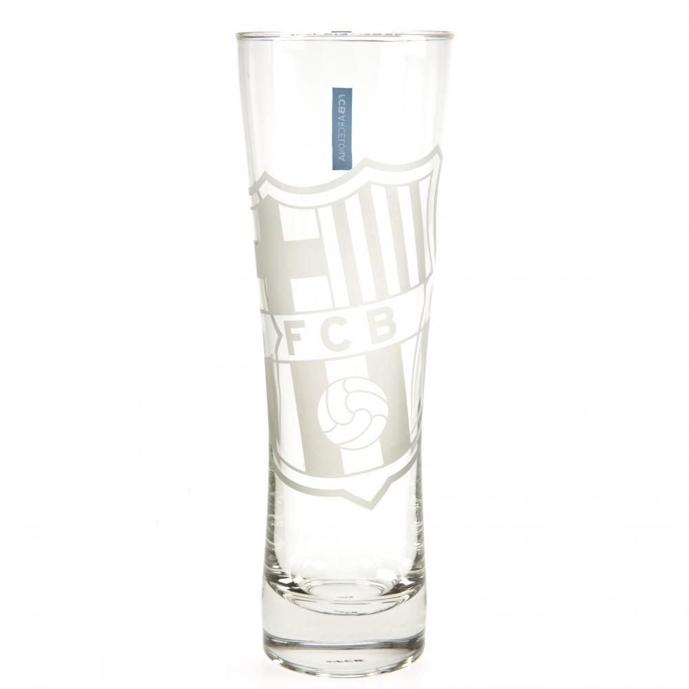 FC Barcelona Etched Crest Tall Beer Glass
