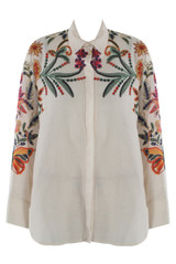 Cream Embroidered Tribal Blouse