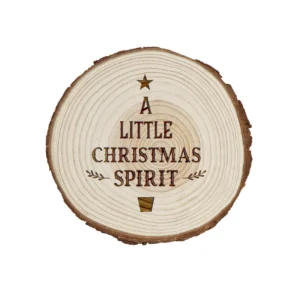 A Little Christmas...' Natural Log Slice Coaster