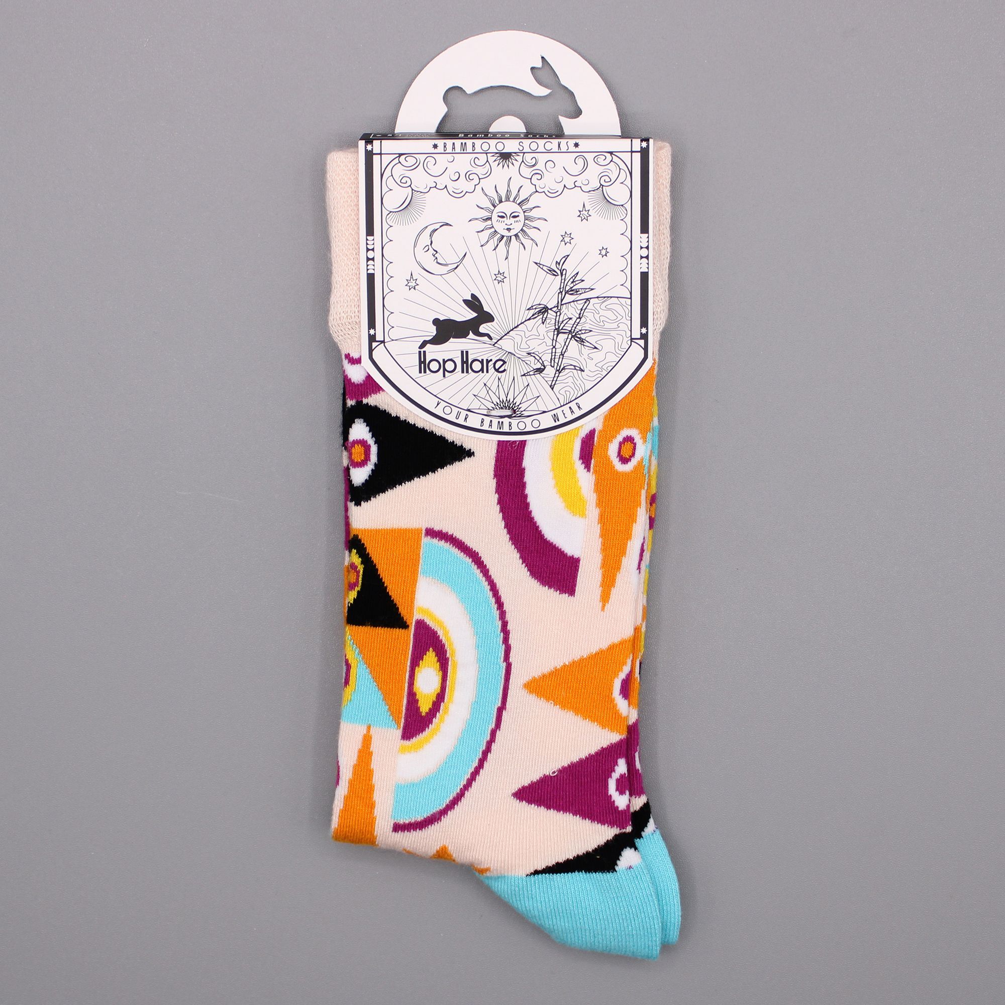 Hop Hare Bamboo Socks S/M - Psychedelic Evil Eye - Image 2