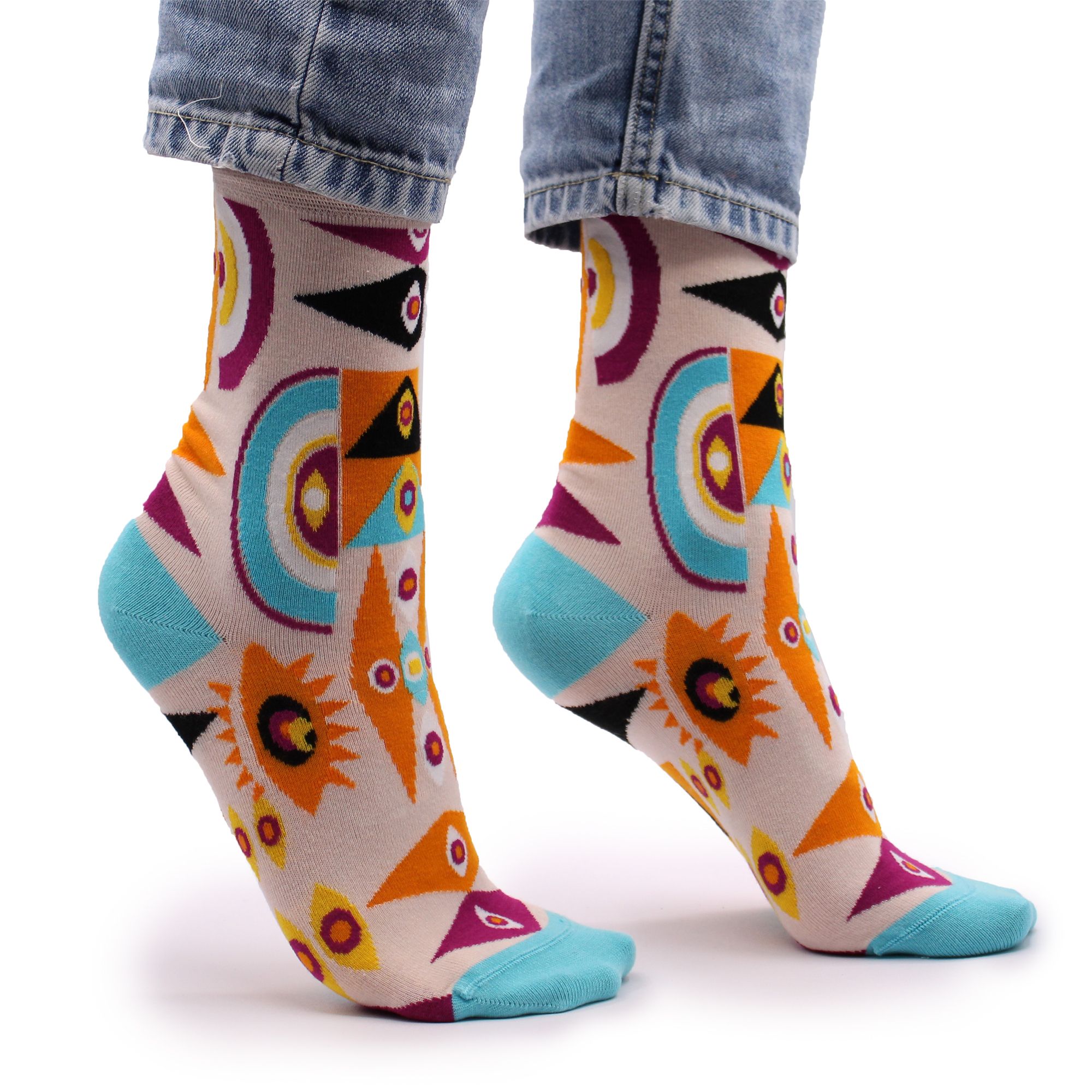 Hop Hare Bamboo Socks S/M - Psychedelic Evil Eye - Image 6