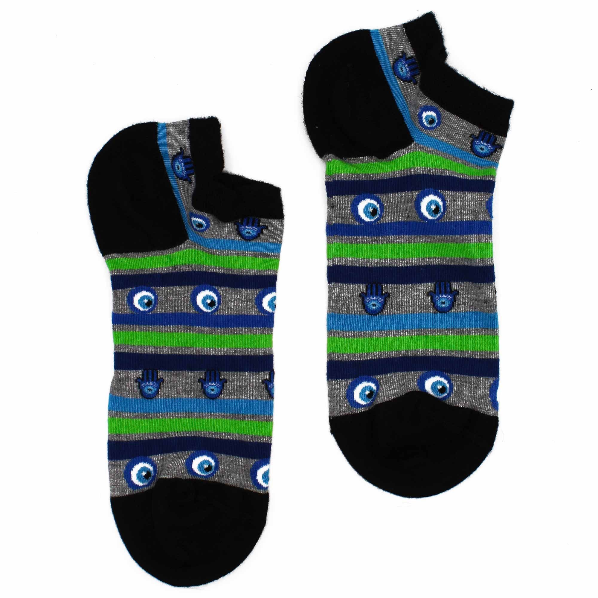 S/M Hop Hare Bamboo Socks Low (3.5-6.5) - Evil Eye & Hamsa - Image 2