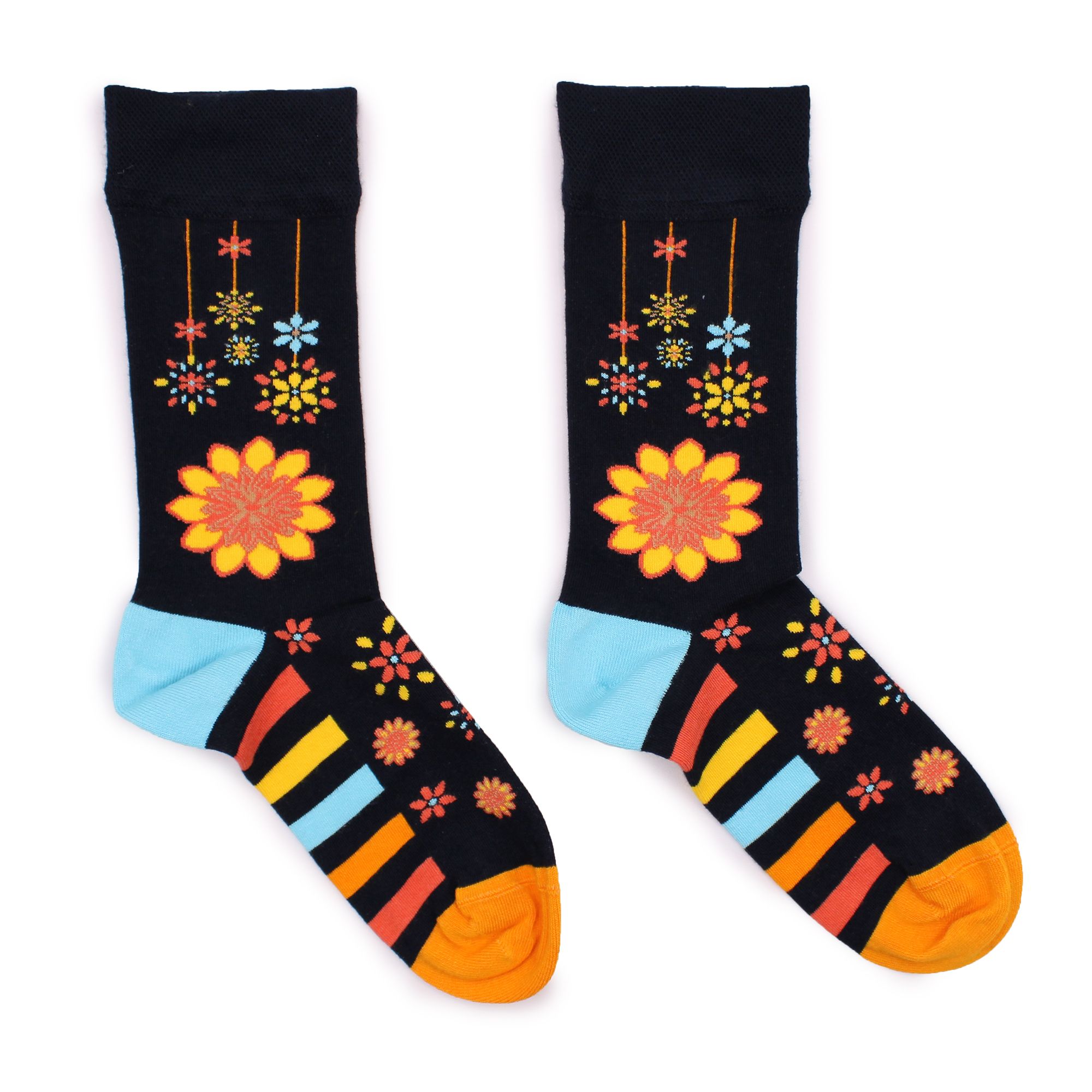 Hop Hare Bamboo Socks S/M - Mandala Flowers - Image 2
