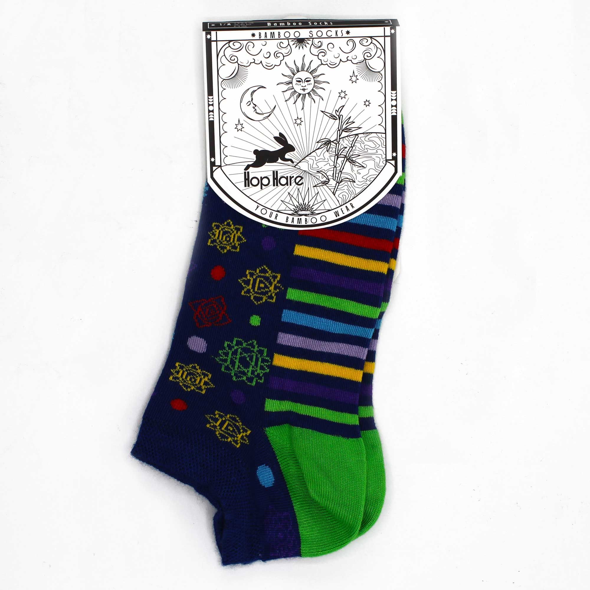 S/M Hop Hare Bamboo Socks Low (3.5-6.5) - 7 Chakra - Image 3