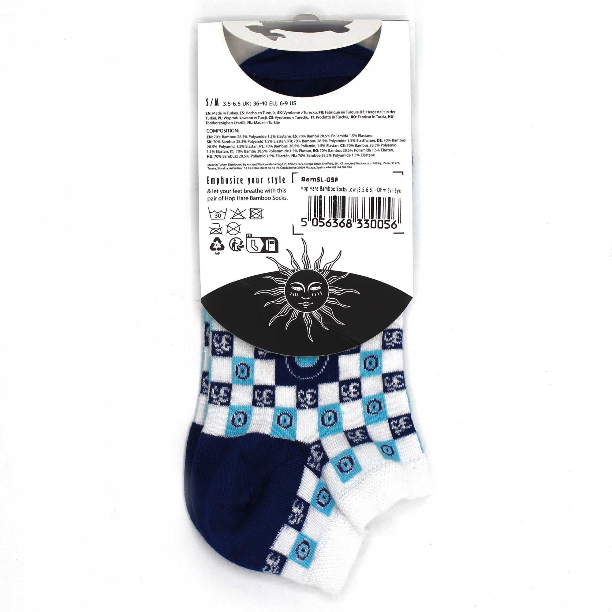 S/M Hop Hare Bamboo Socks Low (3.5-6.5) - Ohm Evil Eye - Image 4