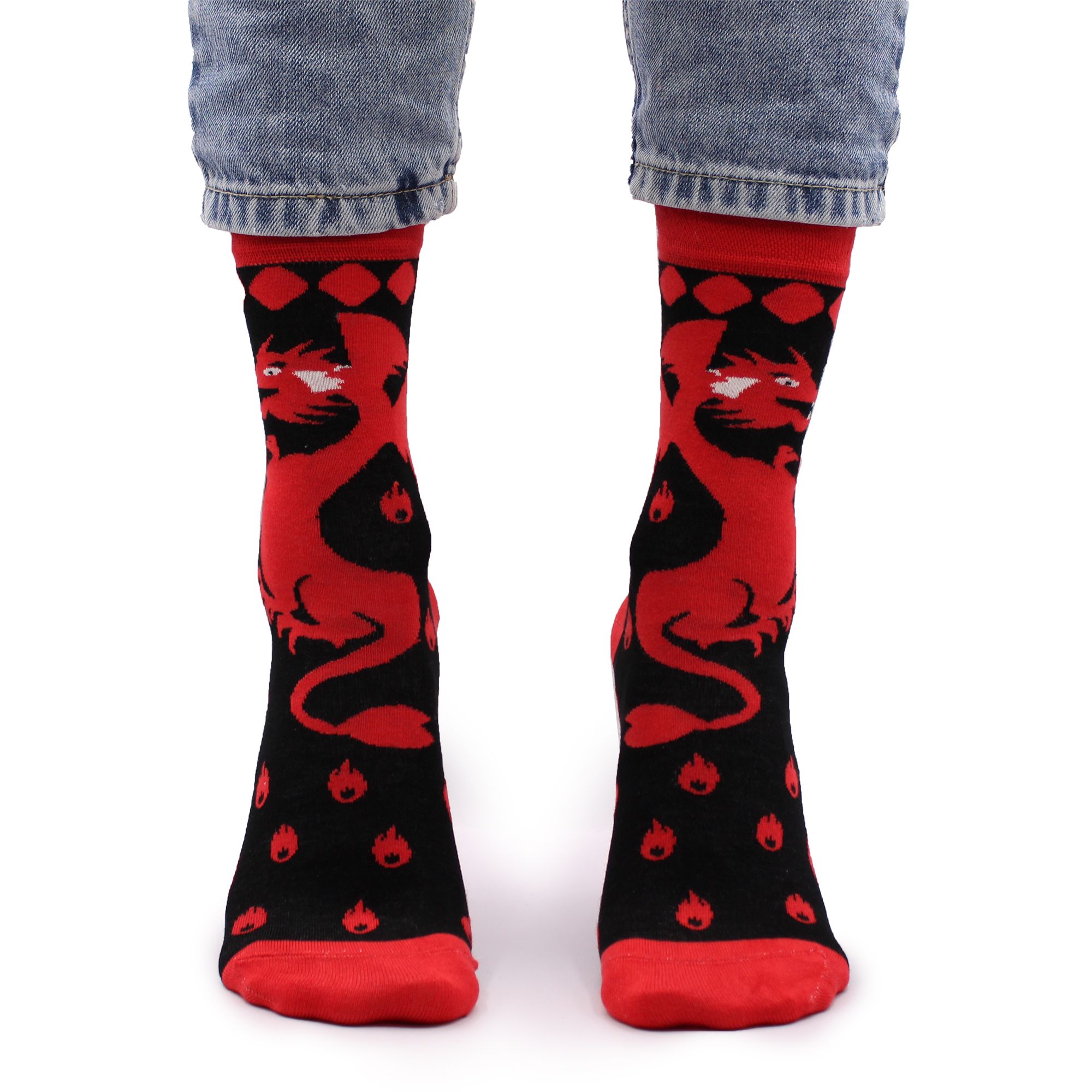 Hop Hare Bamboo Socks S/M - Red Dragons - Image 2