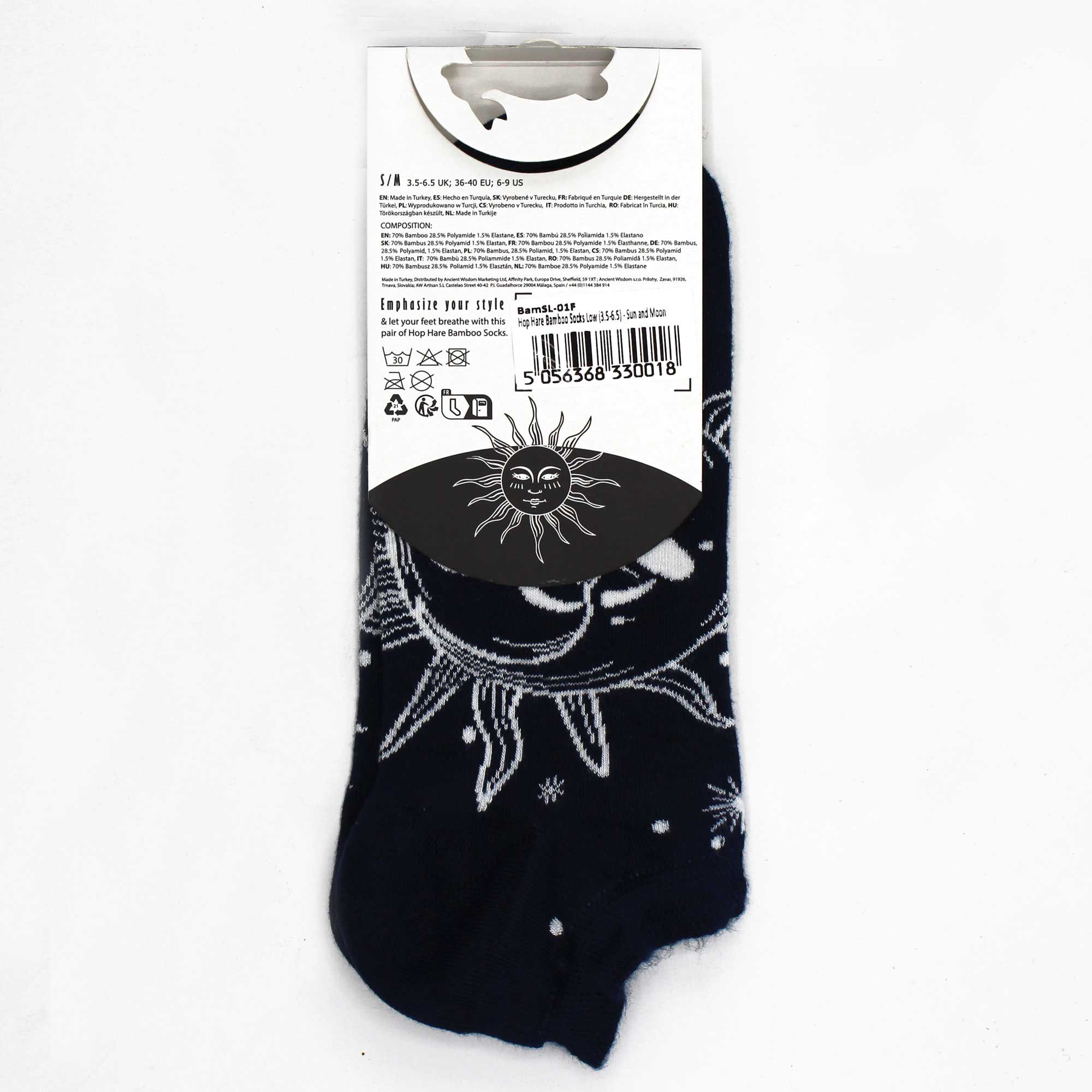 S/M Hop Hare Bamboo Socks Low (3.5-6.5) - Sun and Moon - Image 4