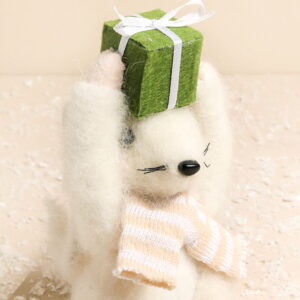 Felt Christmas Present Mouse Ornament