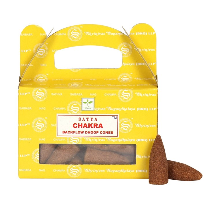 Set of 6 Packets of Chakra Backflow Dhoop Cones by Satya - Image 2