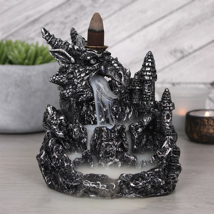 Silver Dragon Backflow Incense Burner With Light - Image 6