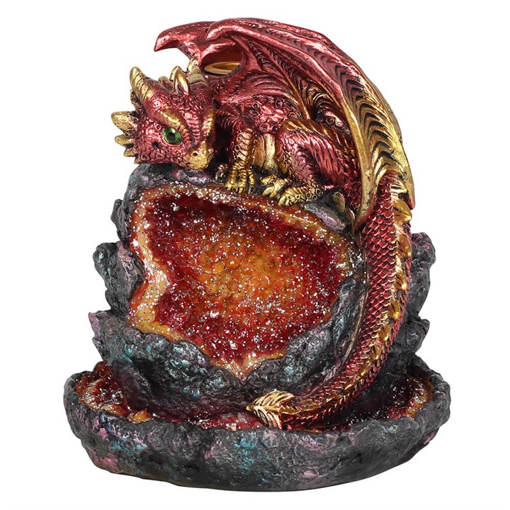 Red Dragon Backflow Incense Burner with Light - Image 2