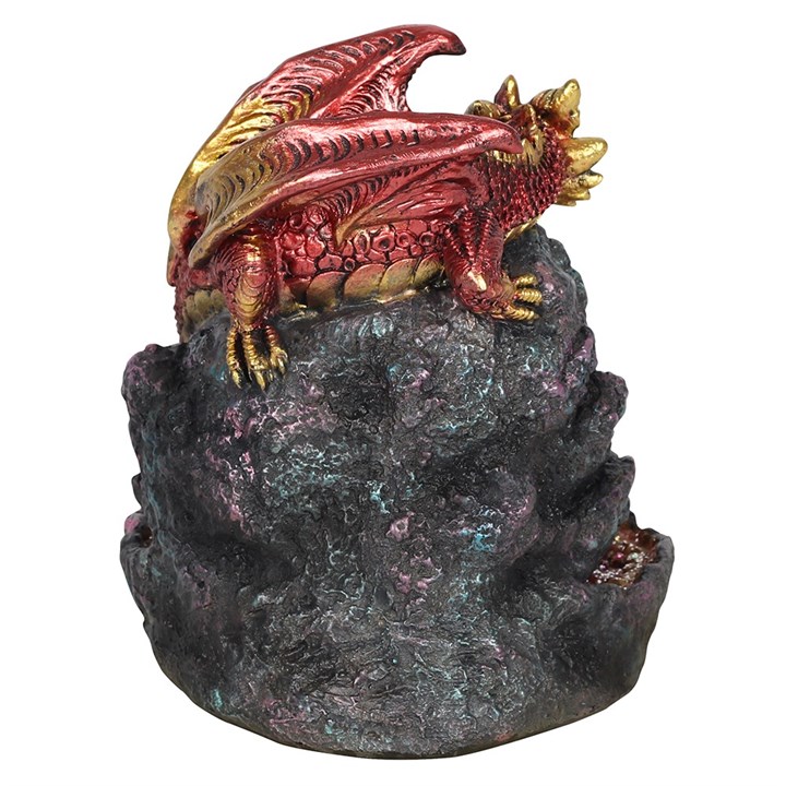 Red Dragon Backflow Incense Burner with Light - Image 3