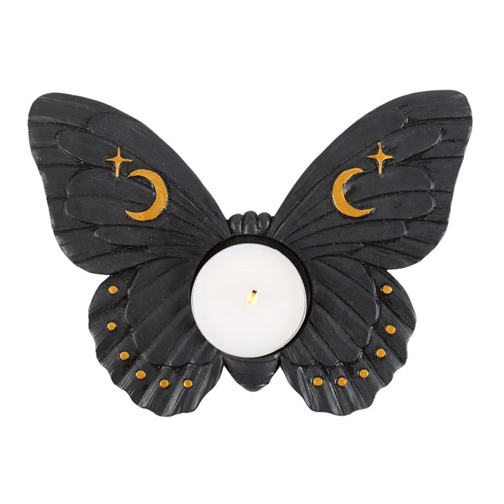 Black Moth Tealight Candle Holder - Image 2