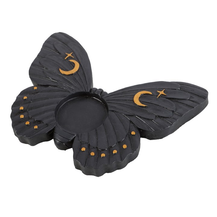 Black Moth Tealight Candle Holder - Image 3
