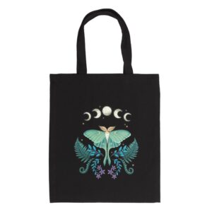 *Dark Forest Luna Moth Polycotton Tote Bag (6/24)