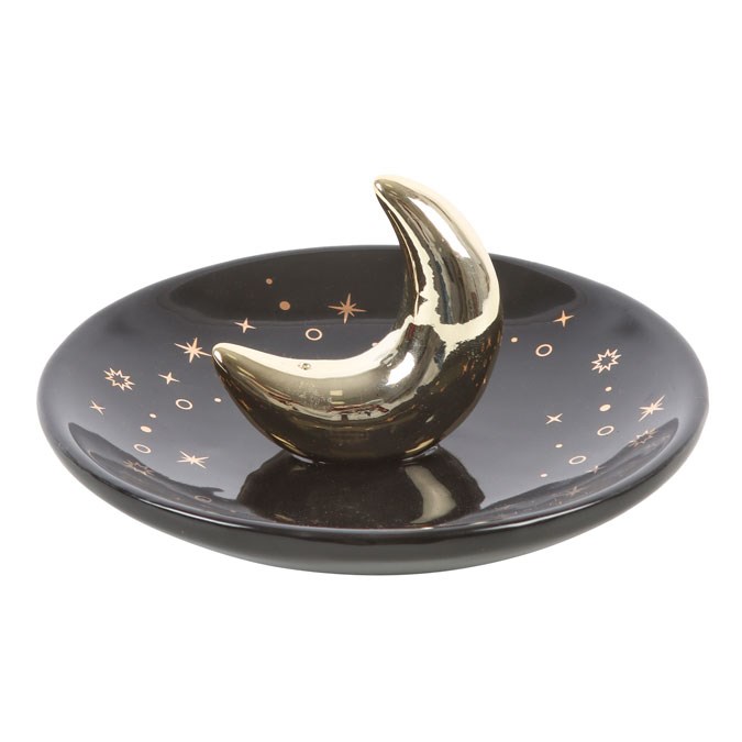 Gold Crescent Moon Incense Stick Holder - Image 3