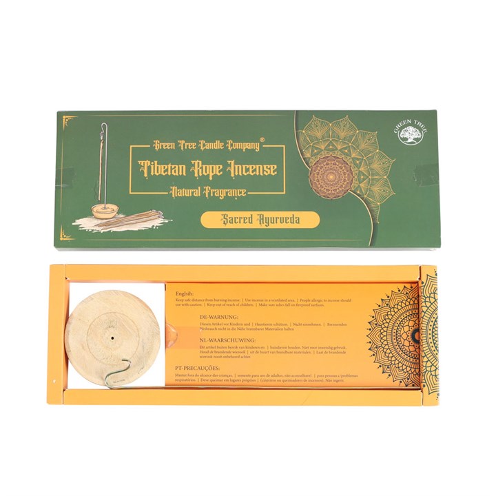 Sacred Ayurveda Tibetan Rope Incense with Holder - Image 2