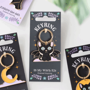 In My Witch Era Bat Cat Enamel Keyring