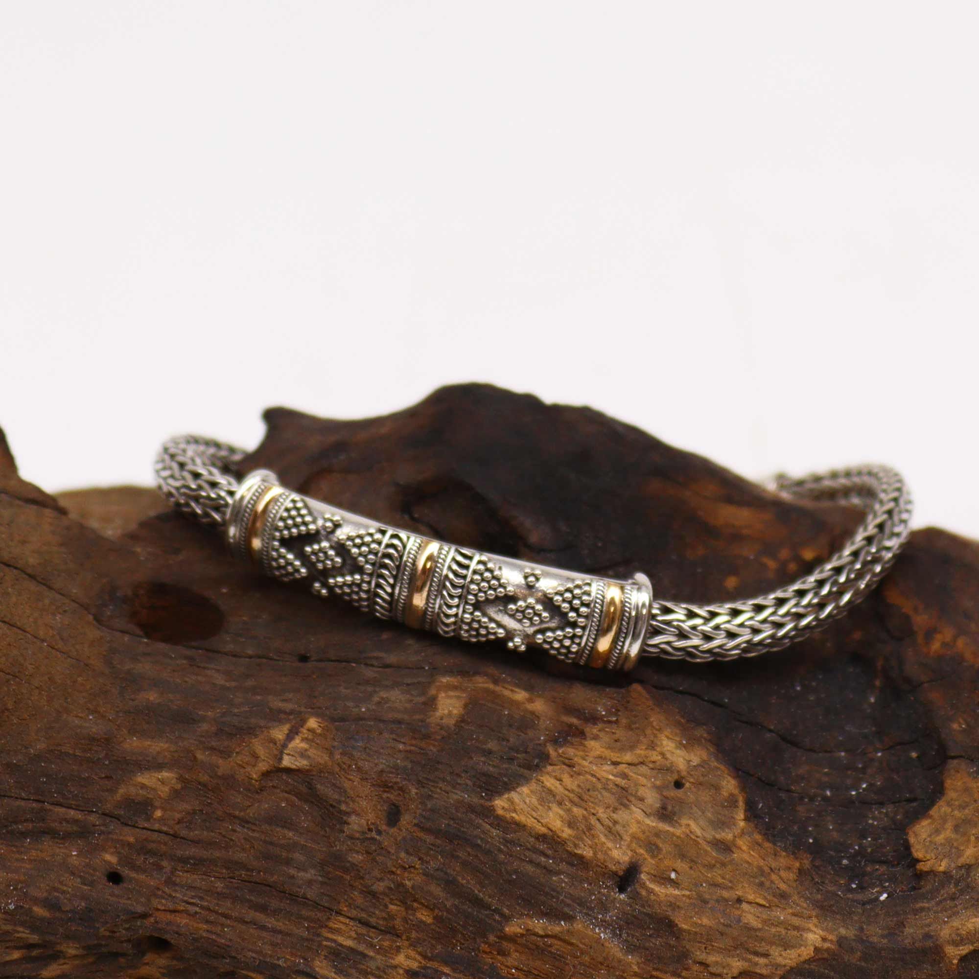 Silver & Gold Bracelet - Unisex Single Chain - Image 2