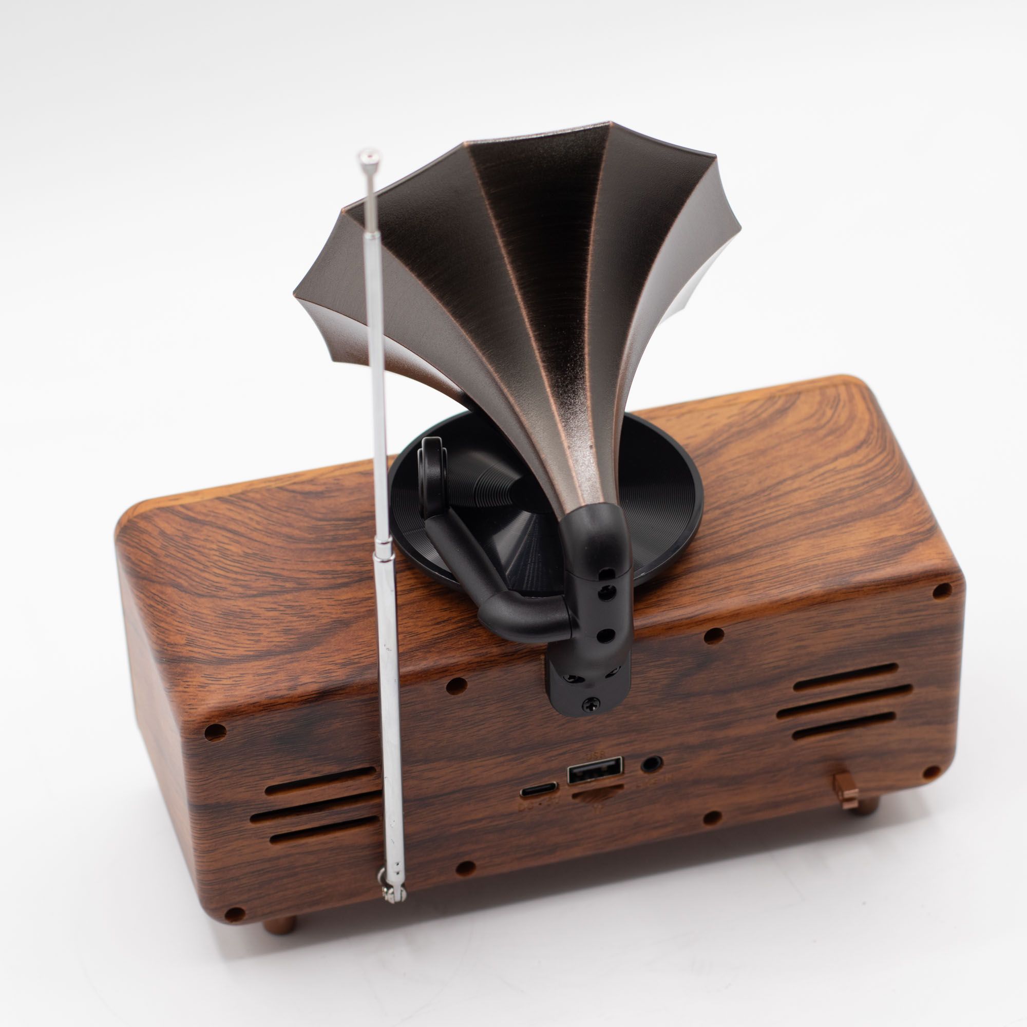 Retro Mini Double Gramophone Speaker - Bluetooth - 5.4 watt x 2 - Image 3