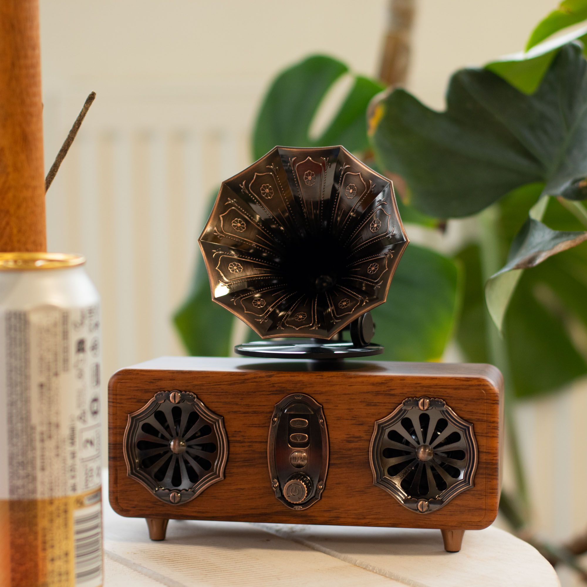 Retro Mini Double Gramophone Speaker - Bluetooth - 5.4 watt x 2 - Image 9