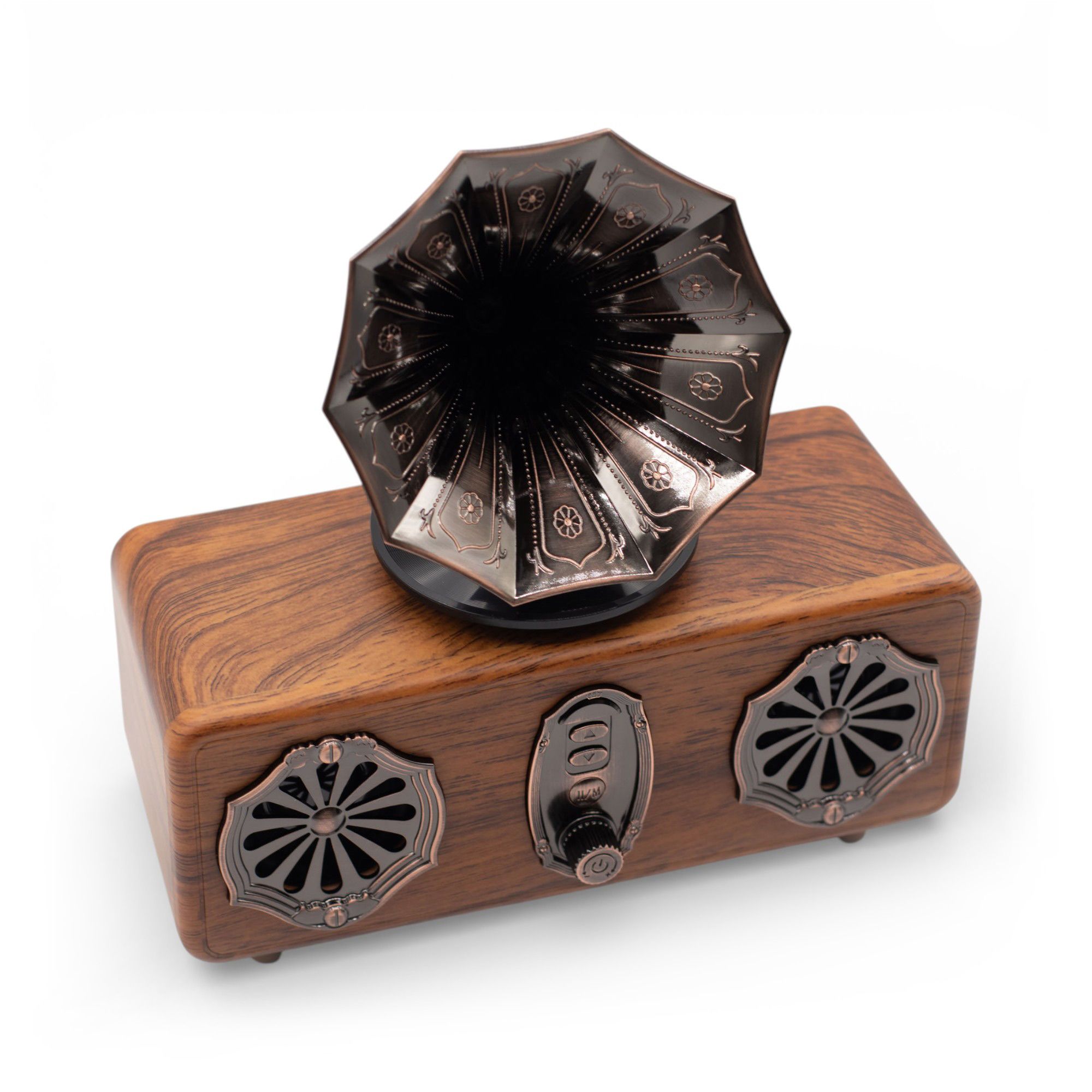 Retro Mini Double Gramophone Speaker - Bluetooth - 5.4 watt x 2 - Image 10