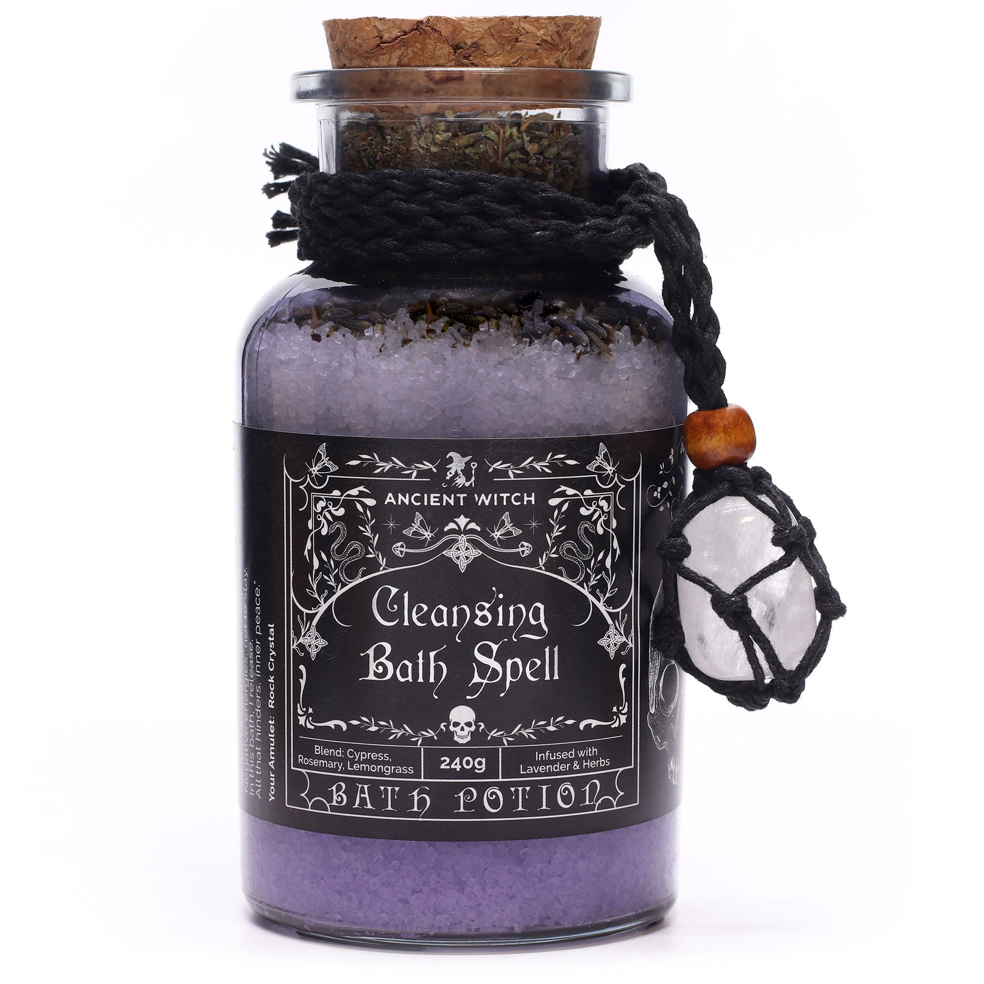 Ancient Witch Bath Spell Potion & Rock Crystal Amulet - Cleansing - Image 5