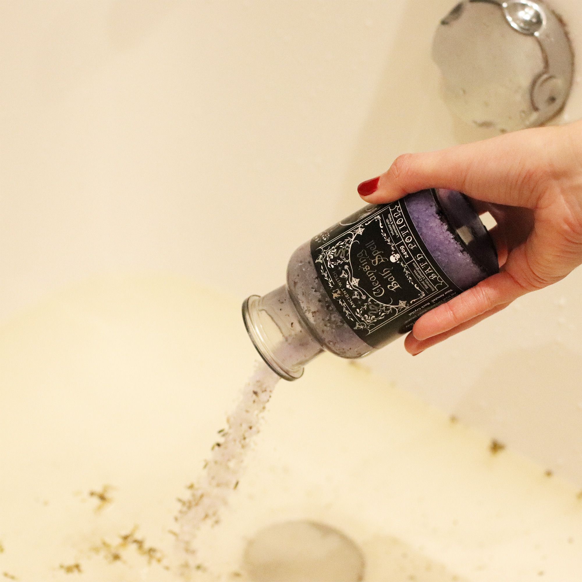 Ancient Witch Bath Spell Potion & Rock Crystal Amulet - Cleansing - Image 9