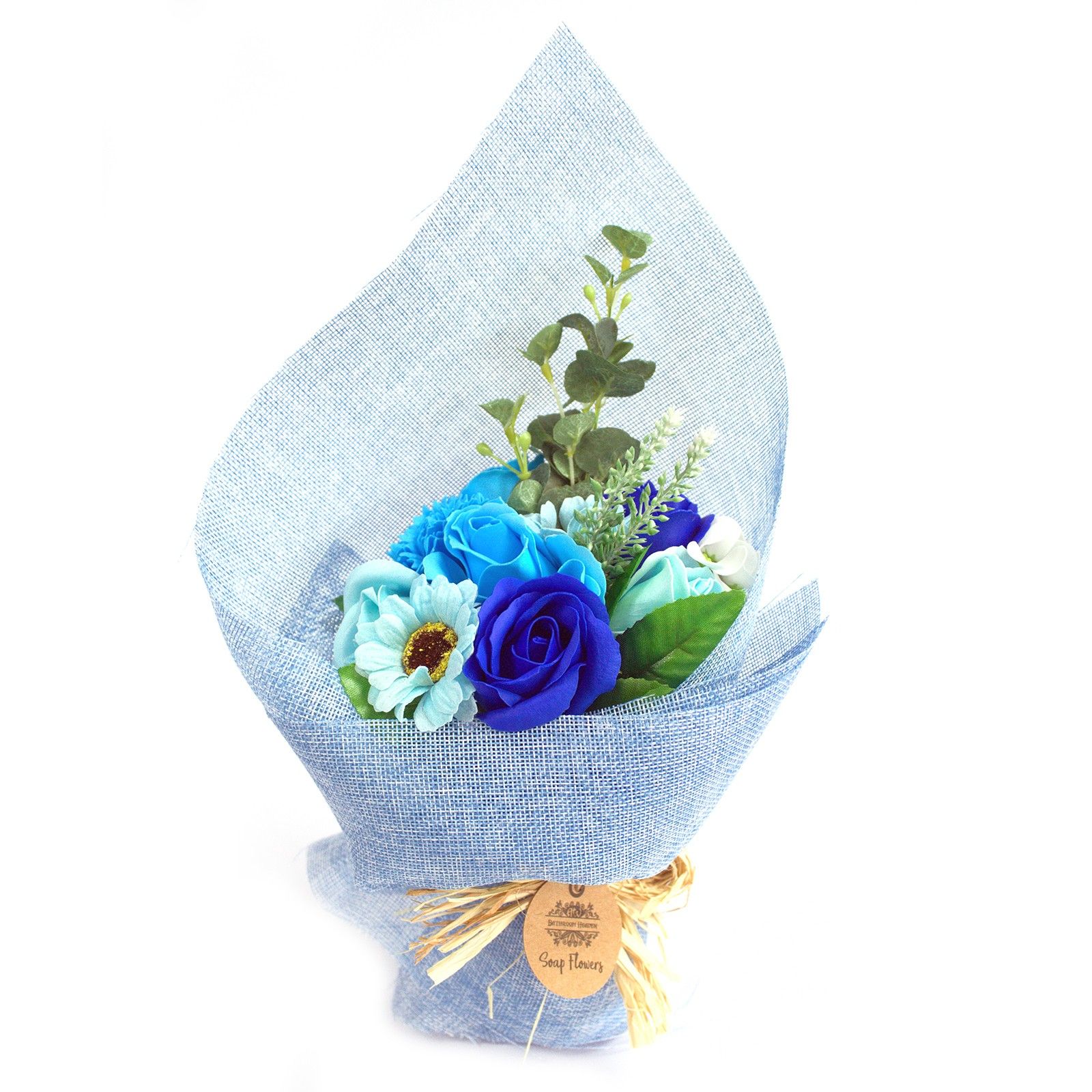 Standing Soap Flower Bouquet - Blue - Image 2