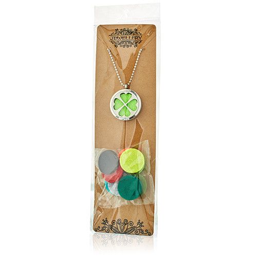 Aromatherapy Diffuser Necklace - Leaf 30mm - Image 3